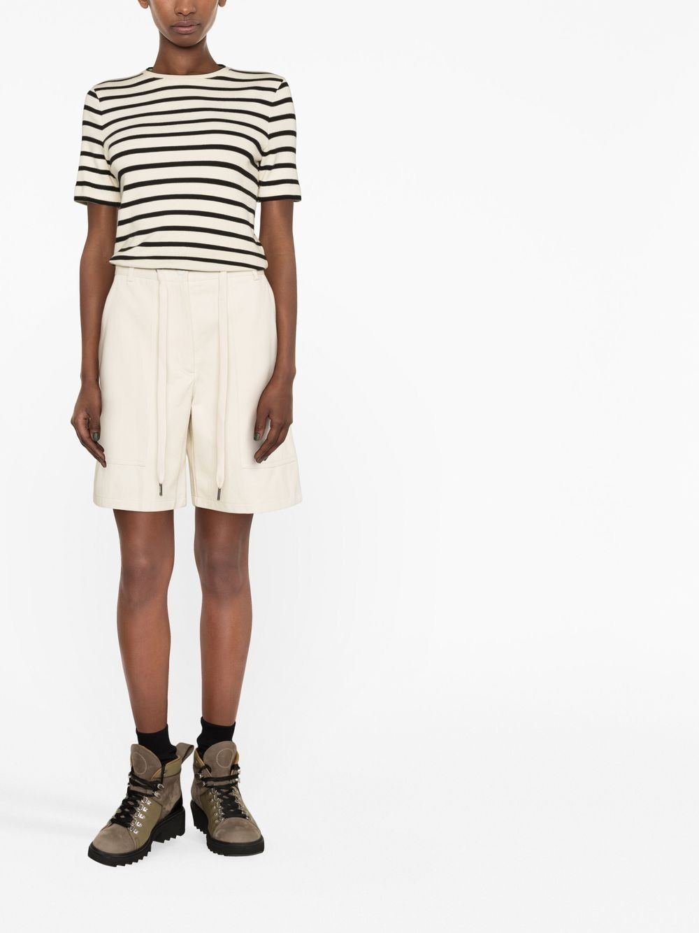 drawstring-waist knee-length shorts - 2