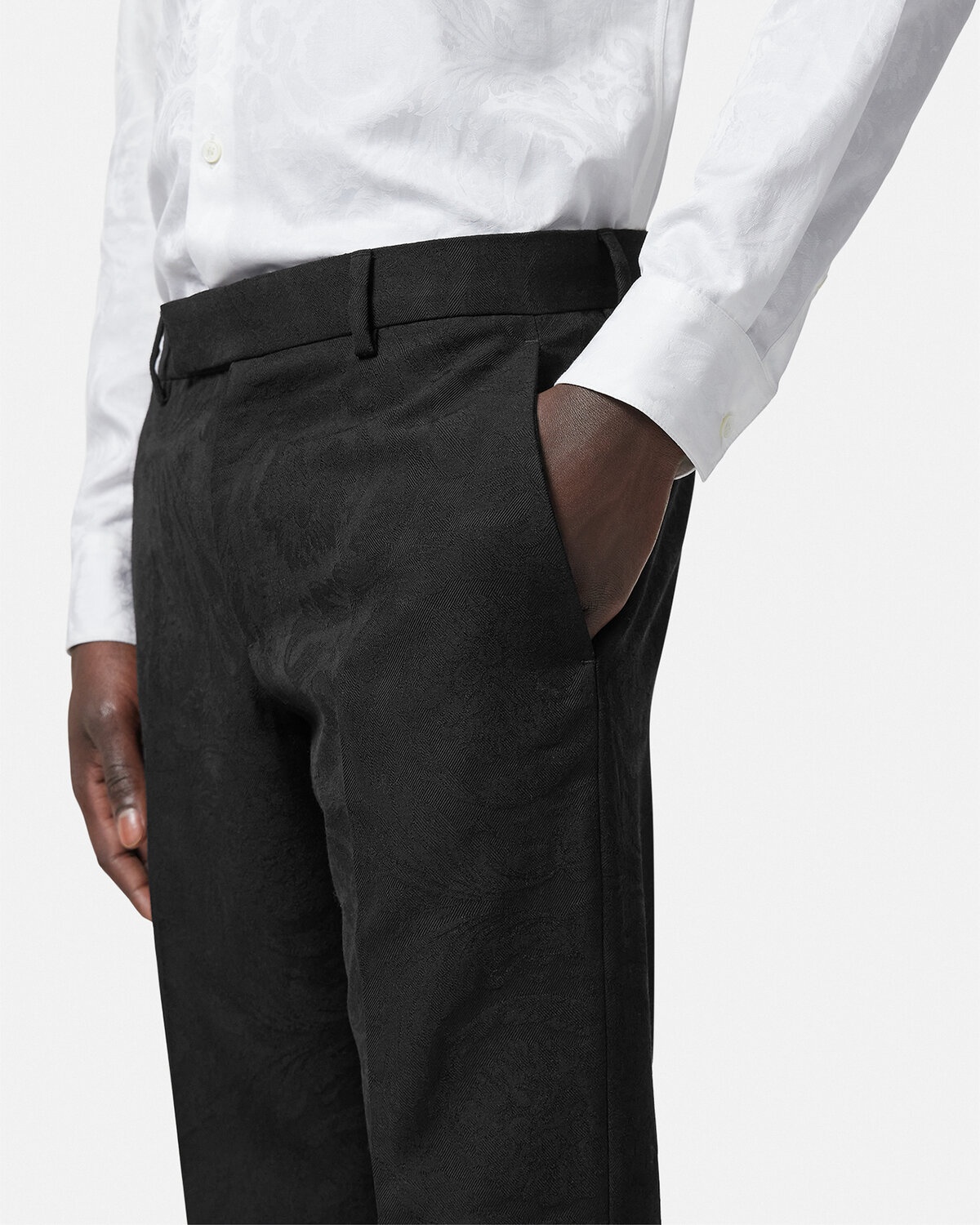 Barocco Silhouette Jacquard Pants - 5