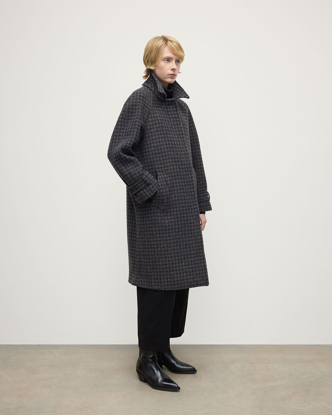 Women's Balmacaan Coat | Shale Houndstooth - 3