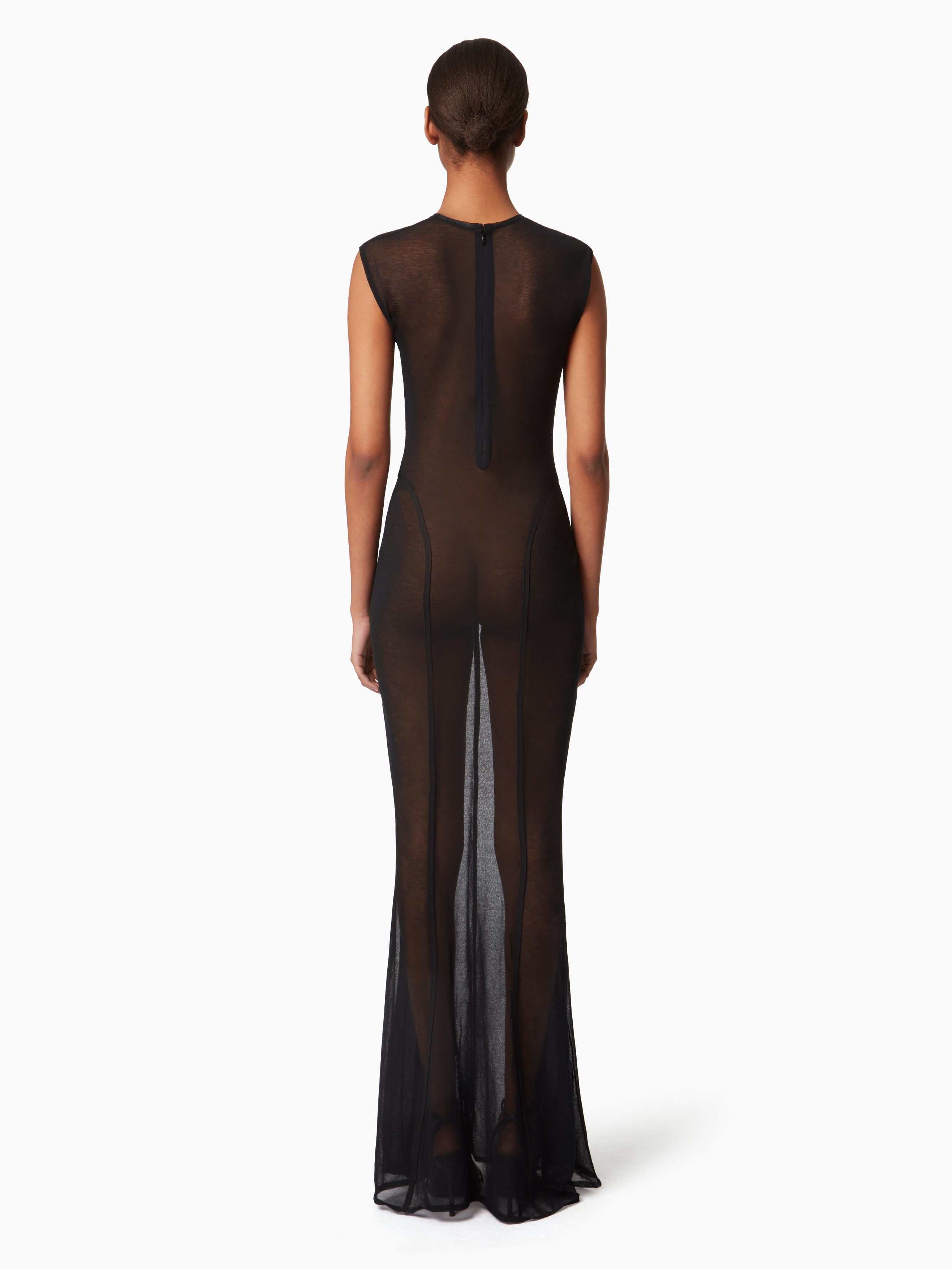 SHEER DRESS WITH COUTURE DETAILS - 4