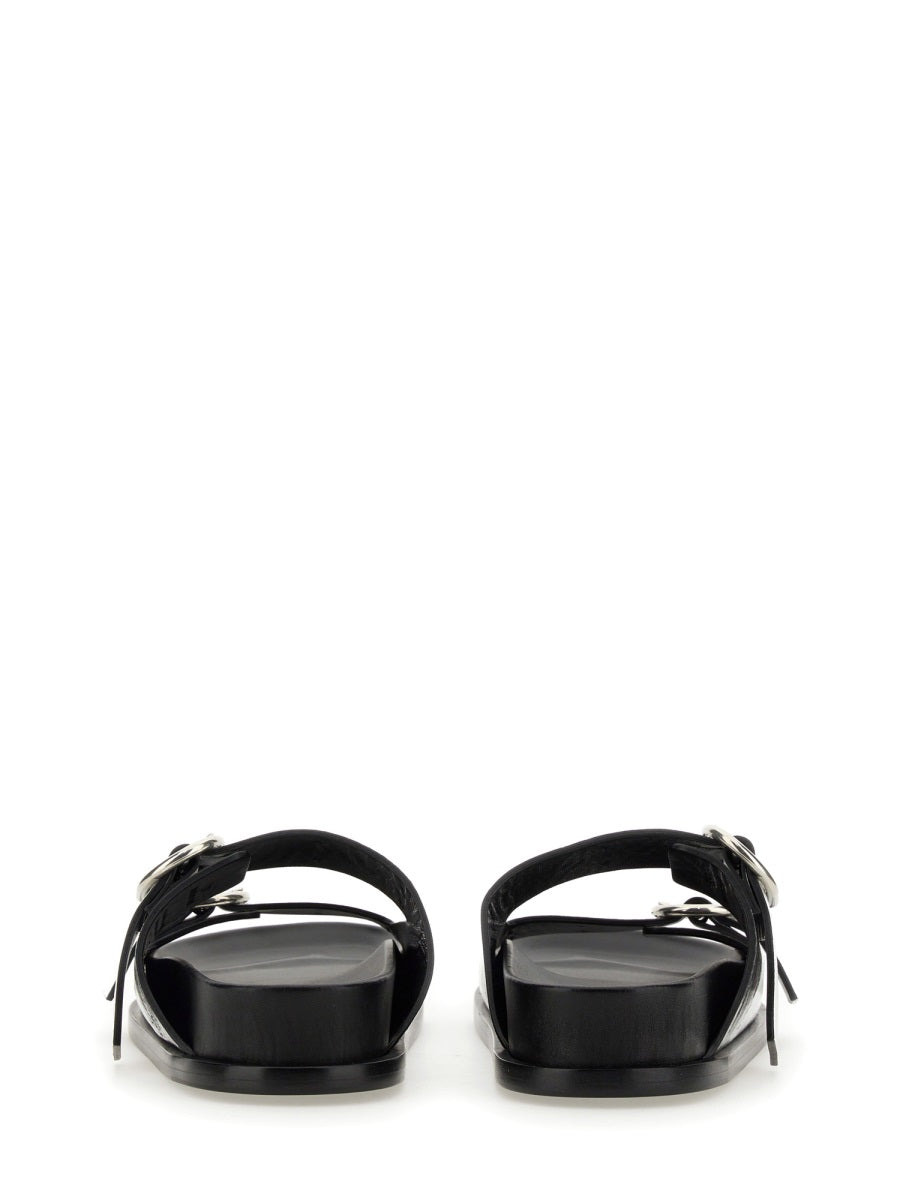 Jil Sander Women Leather Sandal With Buckle - 3