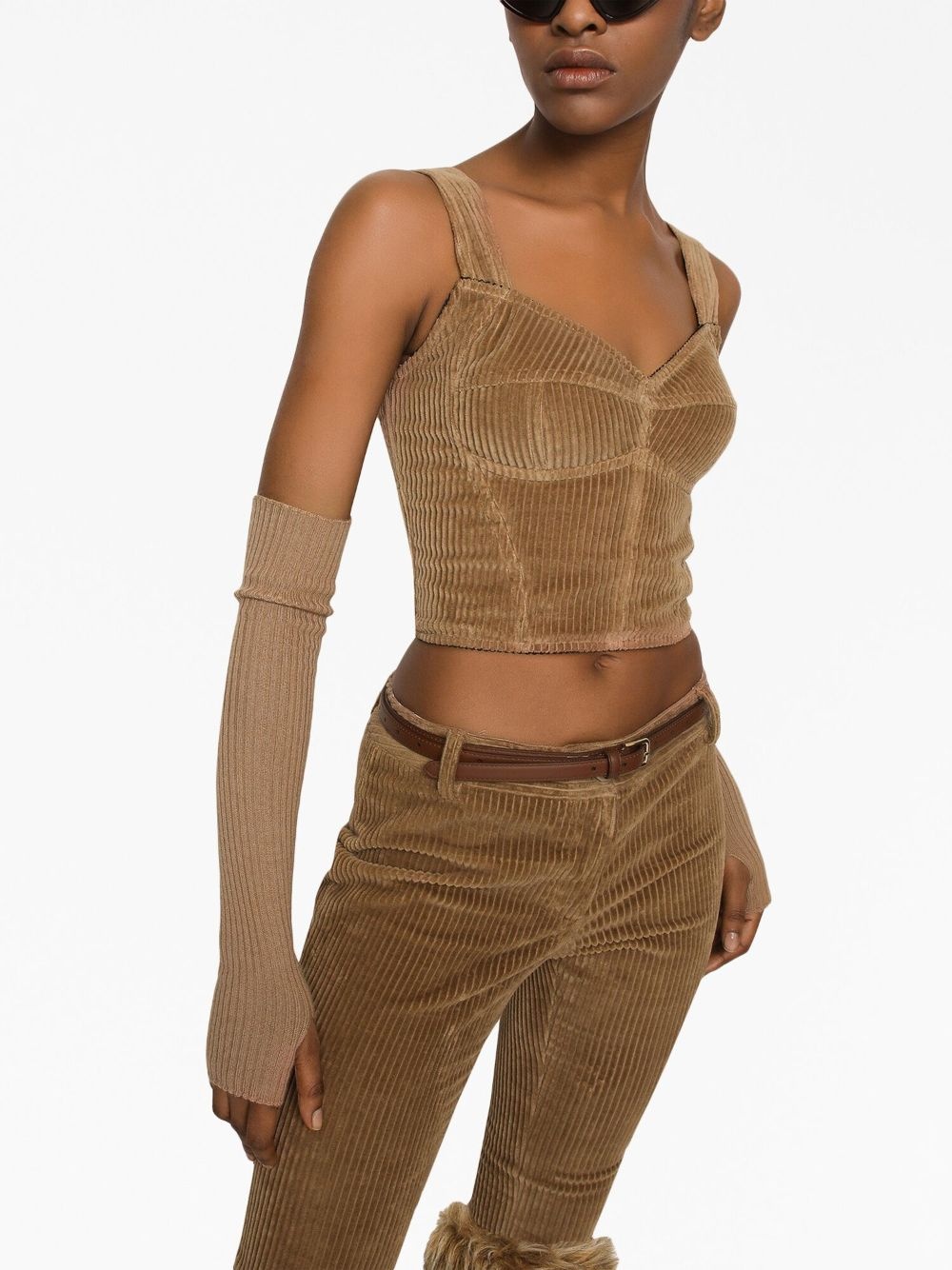 low-rise corduroy trousers - 5