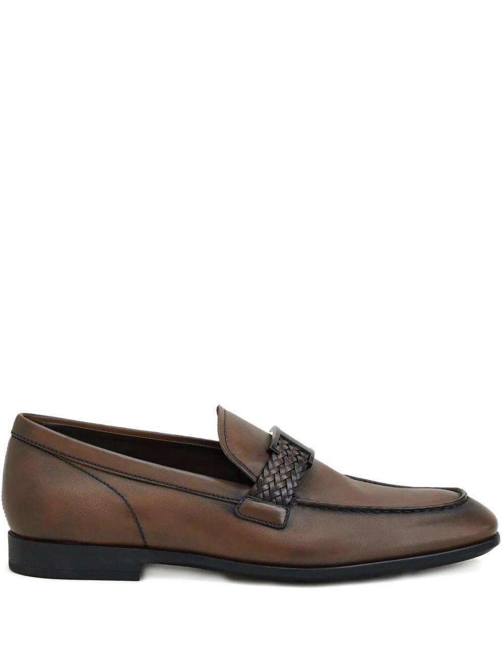 braided-buckle T-logo loafers - 1
