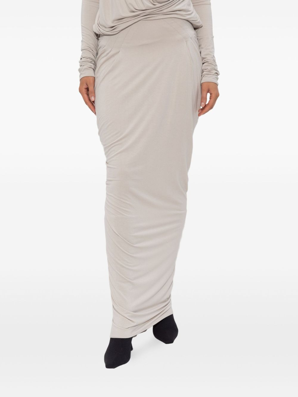 draped jersey skirt - 3