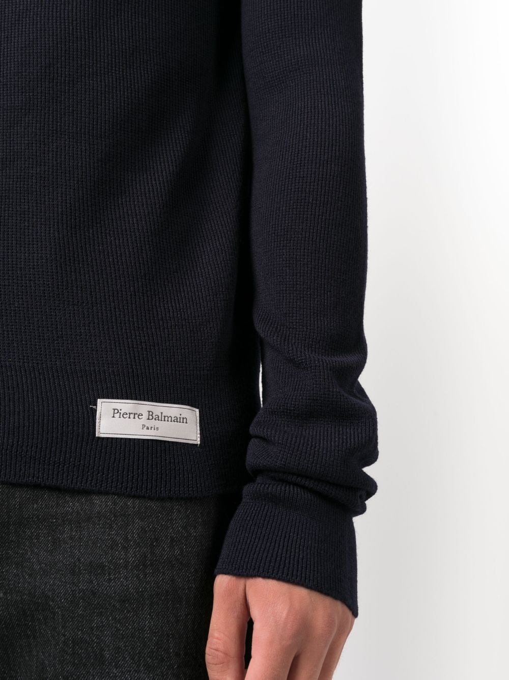 logo-patch merino wool jumper - 5