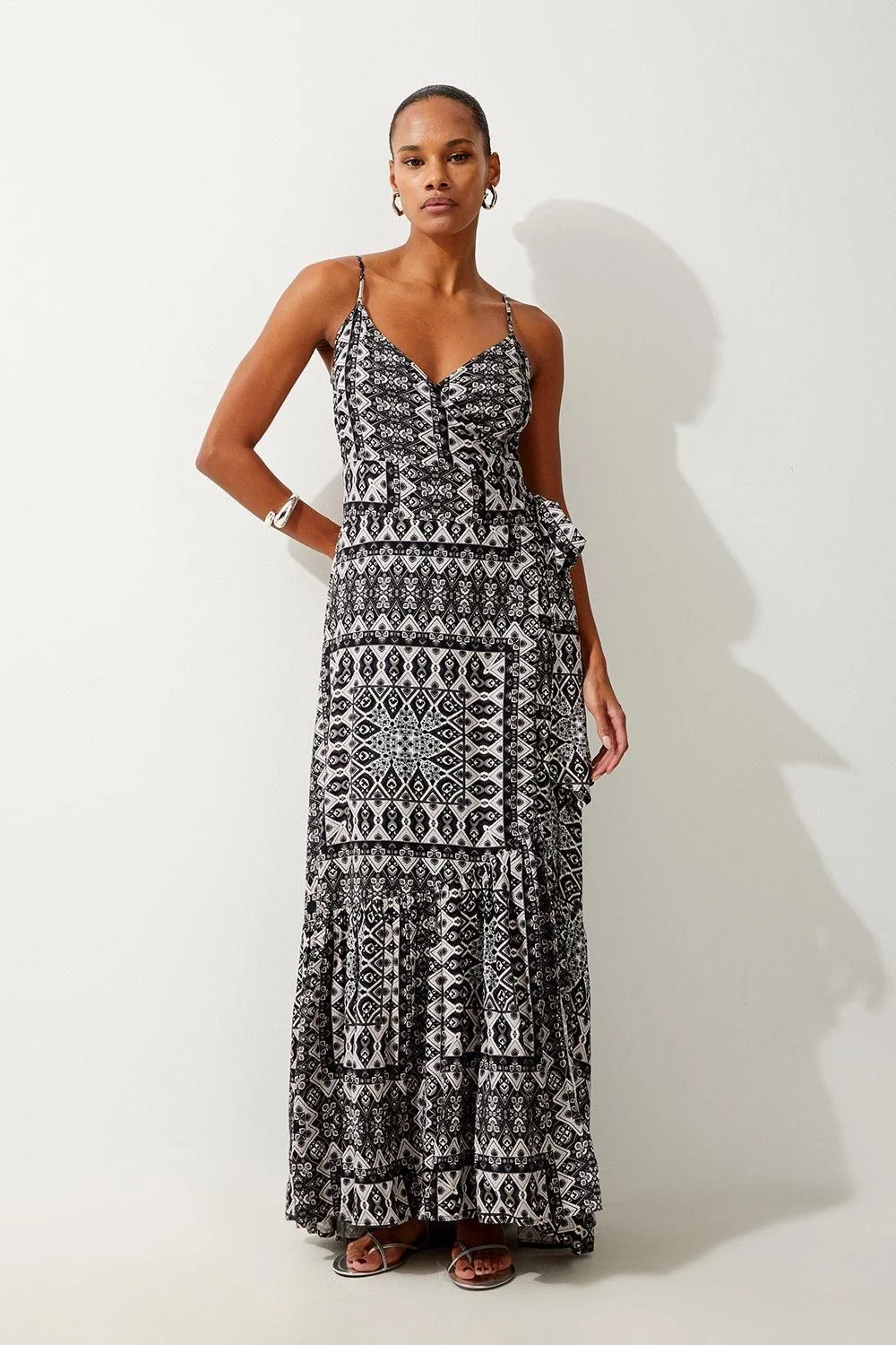 Tile Print Spun Viscose Beach Dress - 1