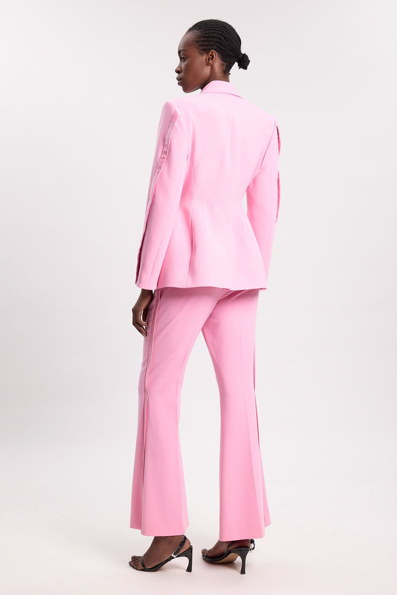 Compact Stretch Satin Side Tailored Straight Leg Trouser 3