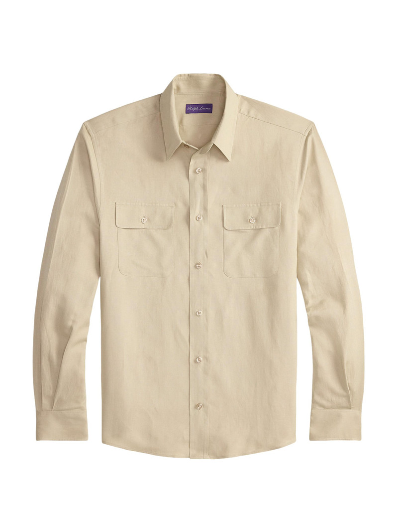 Men's Silk-Linen Shirt - Champagne 1