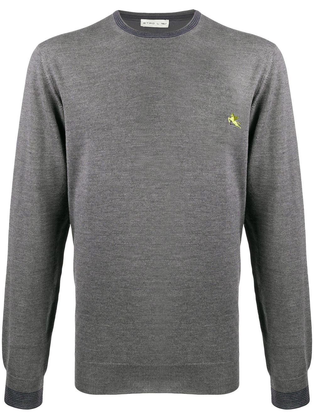 long sleeve contrast-embroidered logo jumper - 1