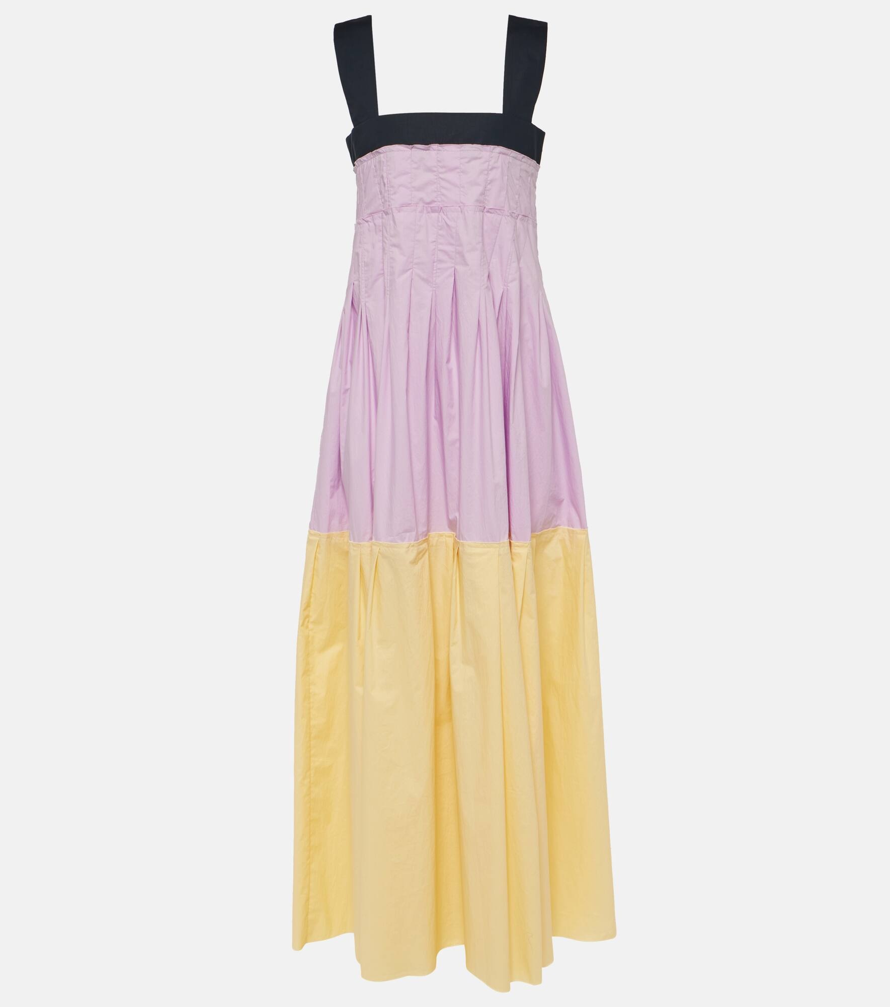 Colorblocked cotton maxi dress - 1