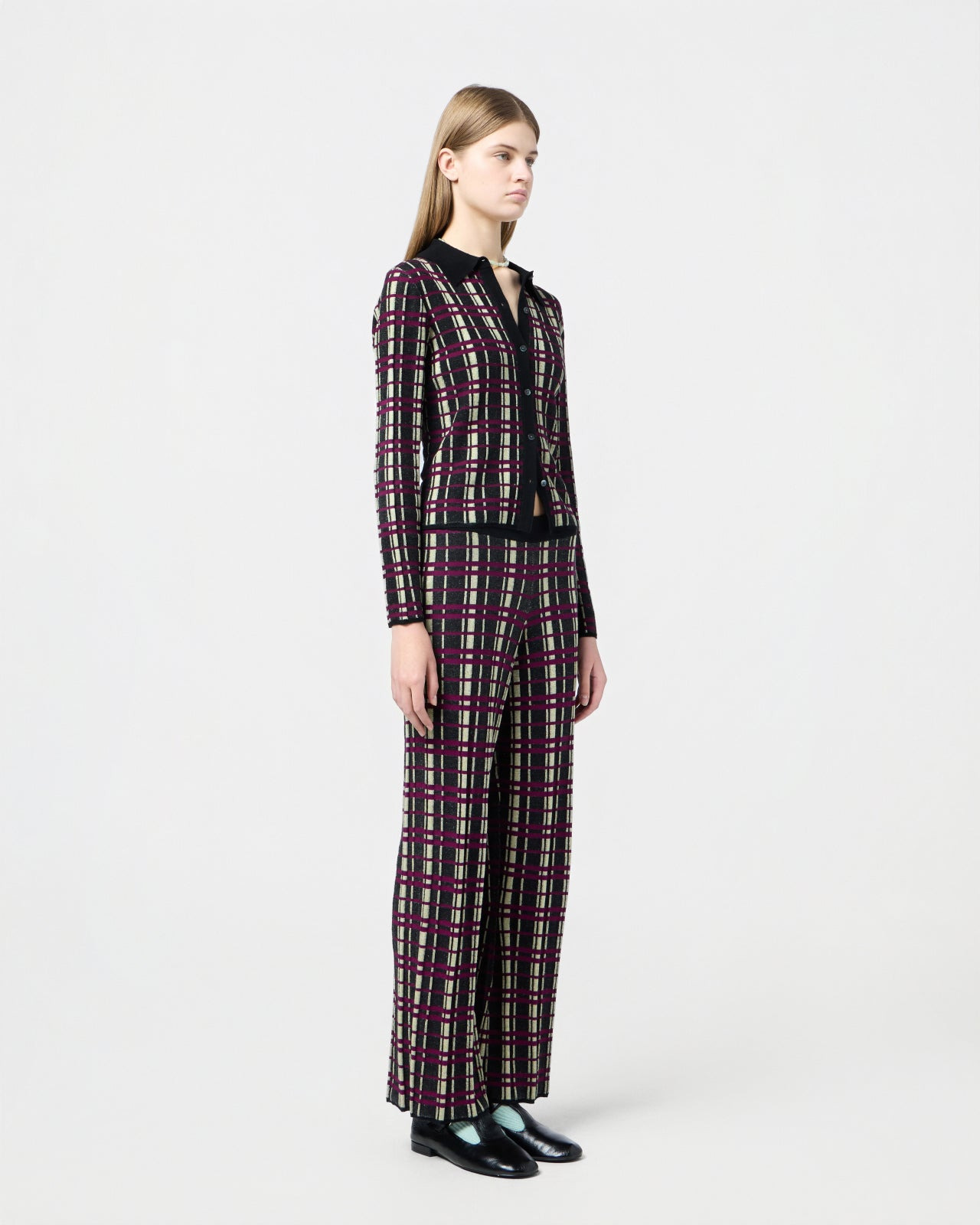 Plaid Flare Pant - 5