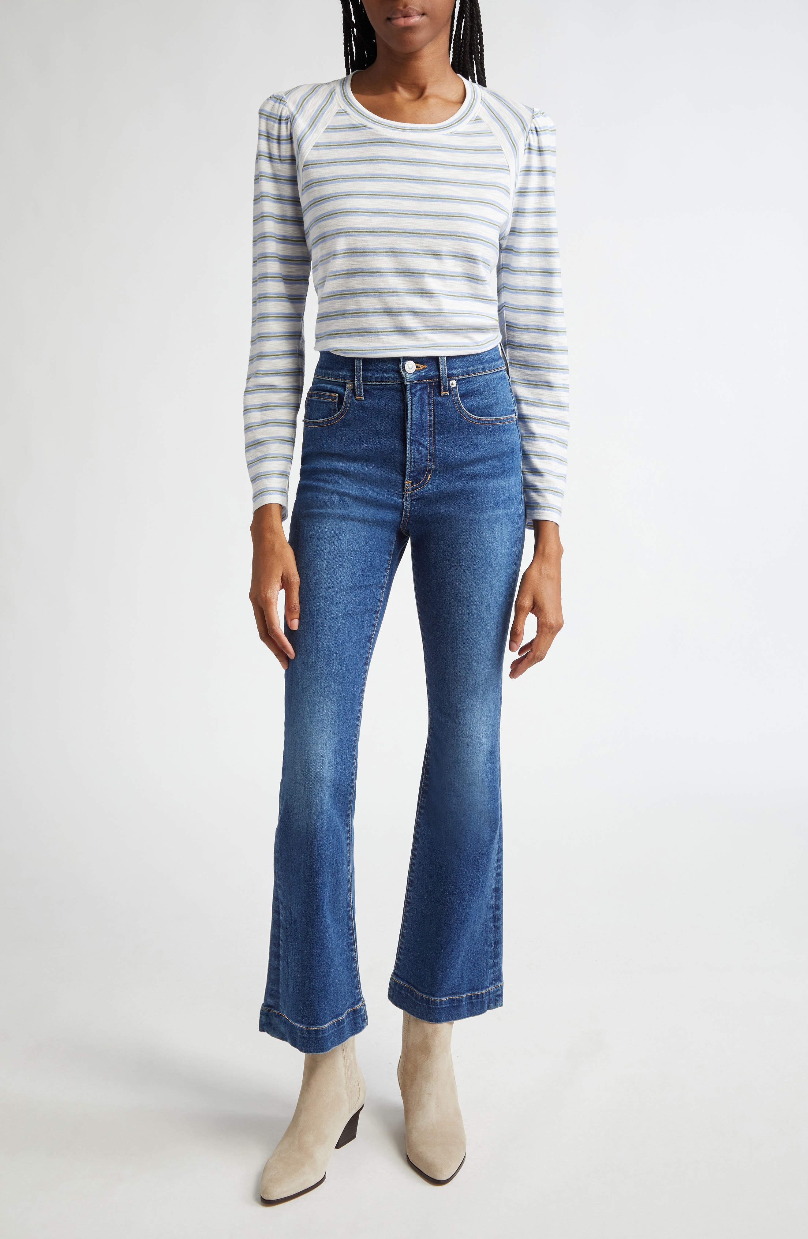 Veronica Beard Carson Ankle Flare Jeans in Bright Blue at Nordstrom - 2
