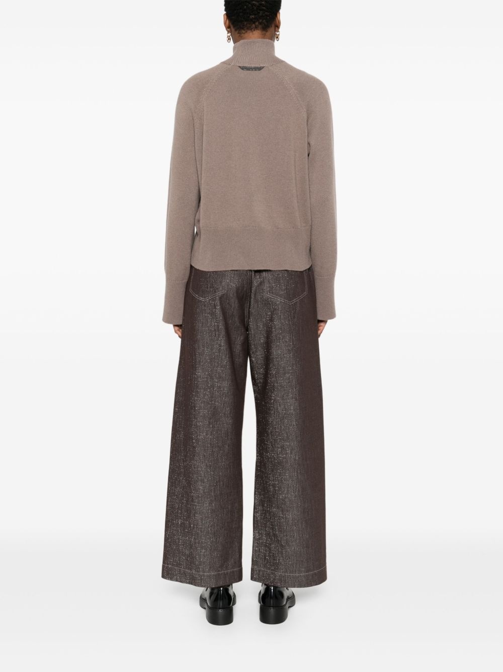 high-neck cropped sweater - 4