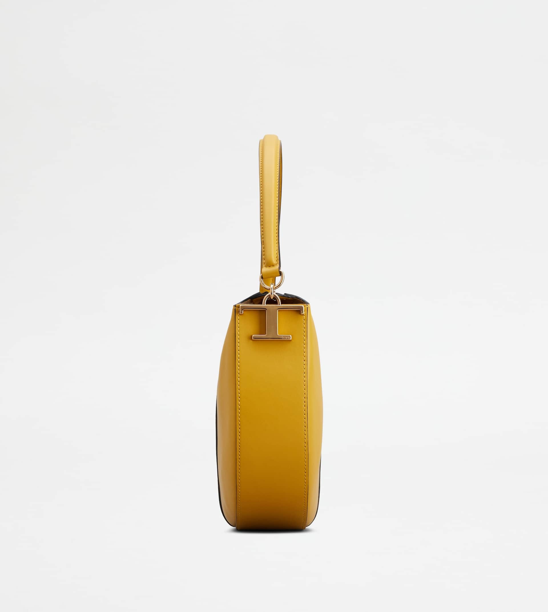 TOD'S T CASE HOBO BAG IN LEATHER MINI - YELLOW - 2
