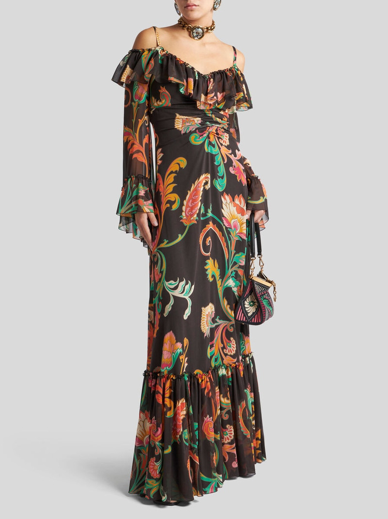 Etro LONG BOHO DRESS WITH FLORAL PRINT ALL OVER outlook