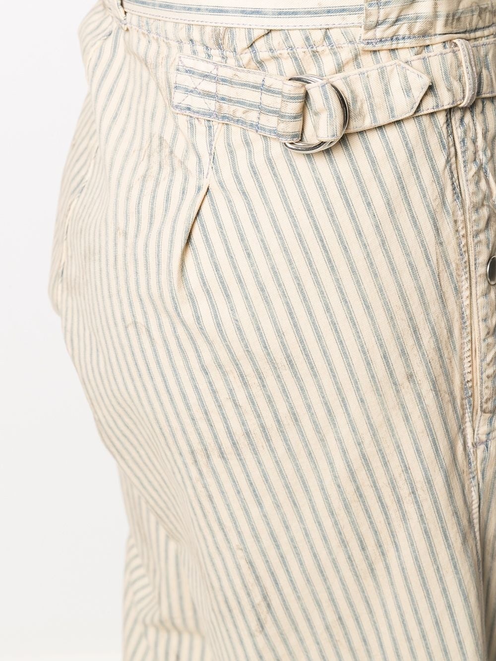 distressed pinstripe trousers - 5