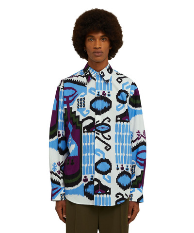 MSGM Poplin cotton shirt with "Macro Ikat" print outlook