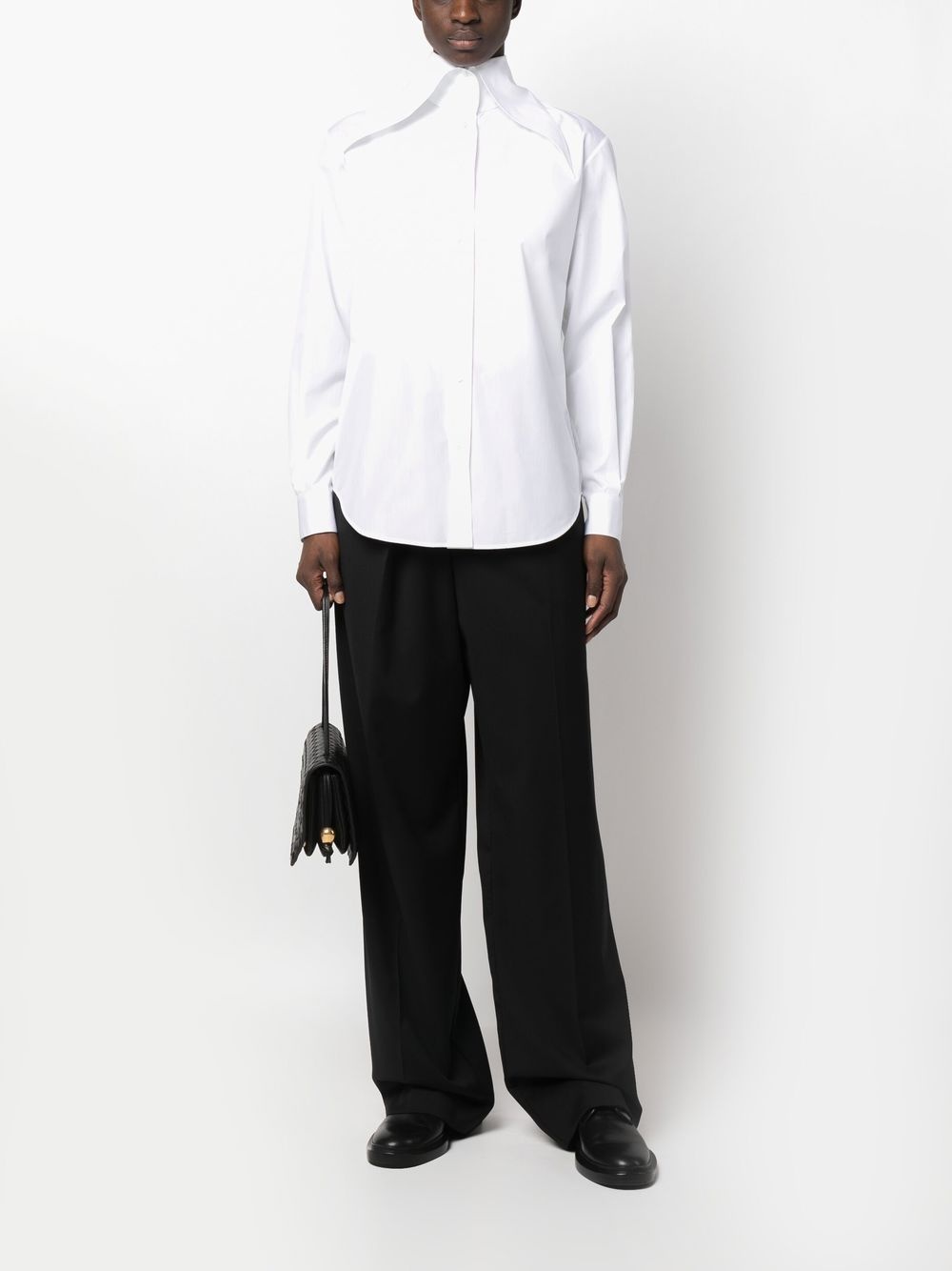 pointed-collar long-sleeve shirt - 2