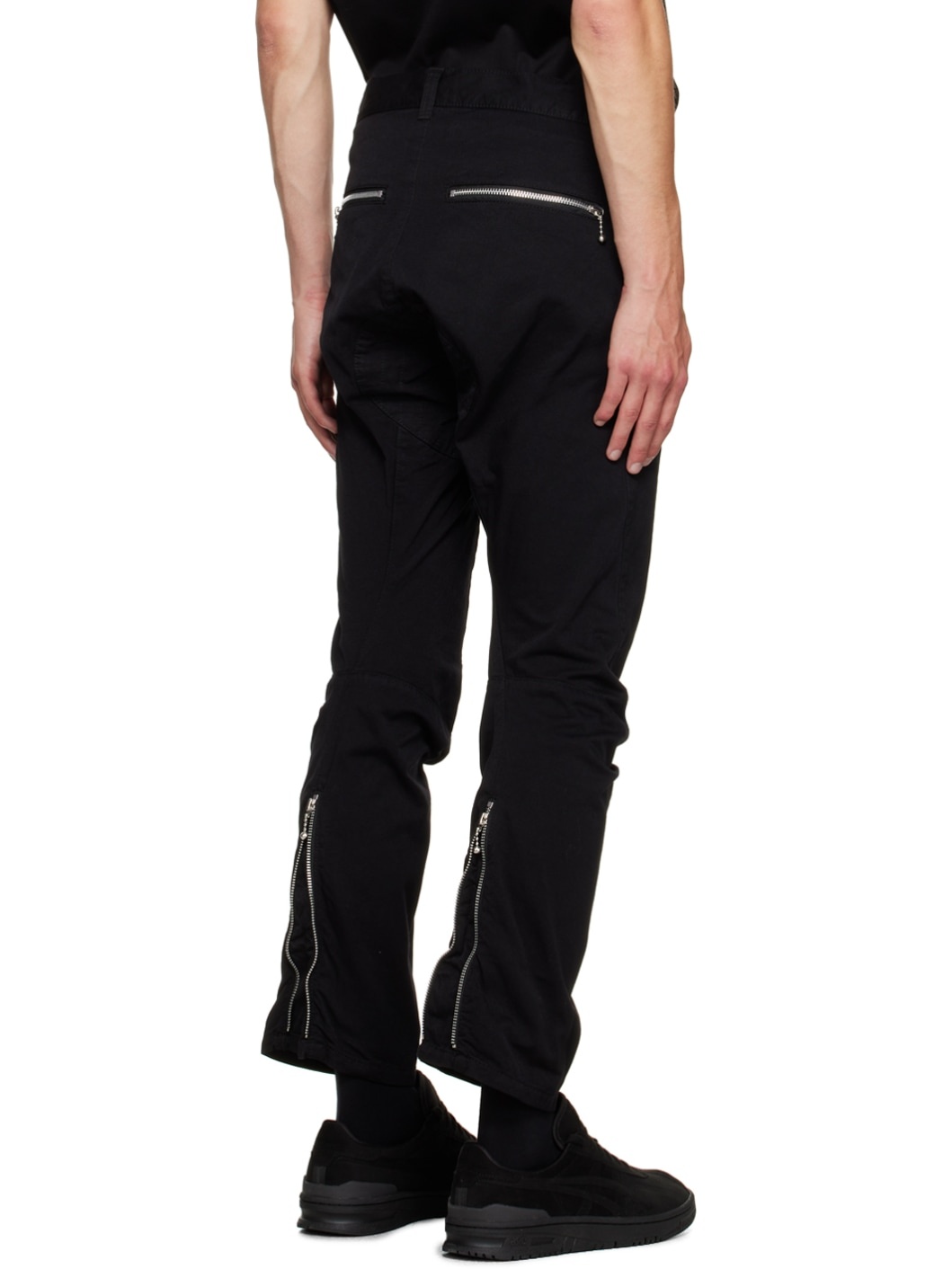 Black Zip Trousers - 3