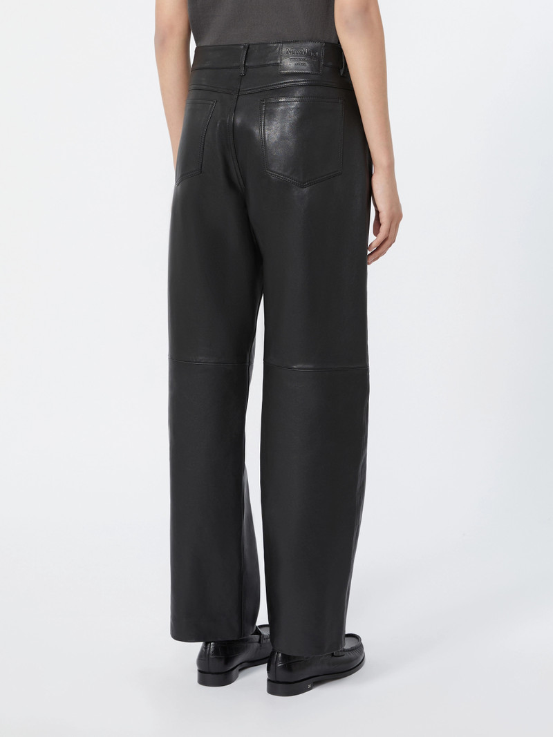 PESCA Five-pocket nappa-leather trousers - BLACK 4