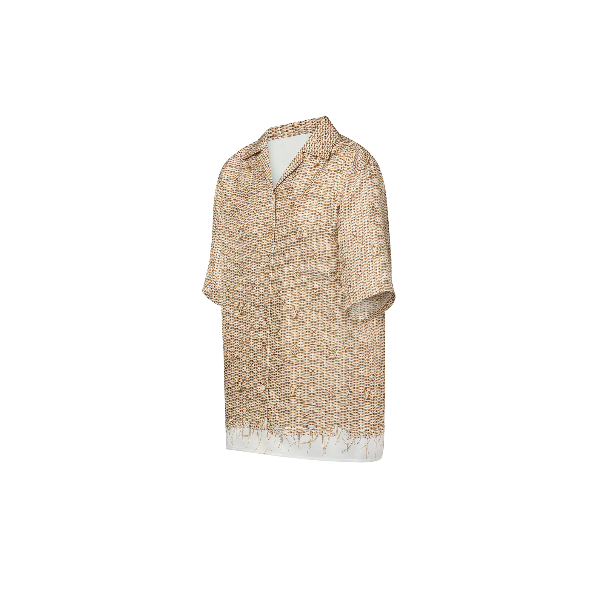 Monogram Raffia Short-Sleeved Shirt - 2