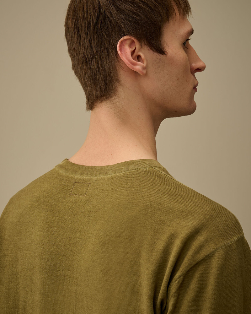 Cotton Crepe Double Dyed Crewneck Sweater 6