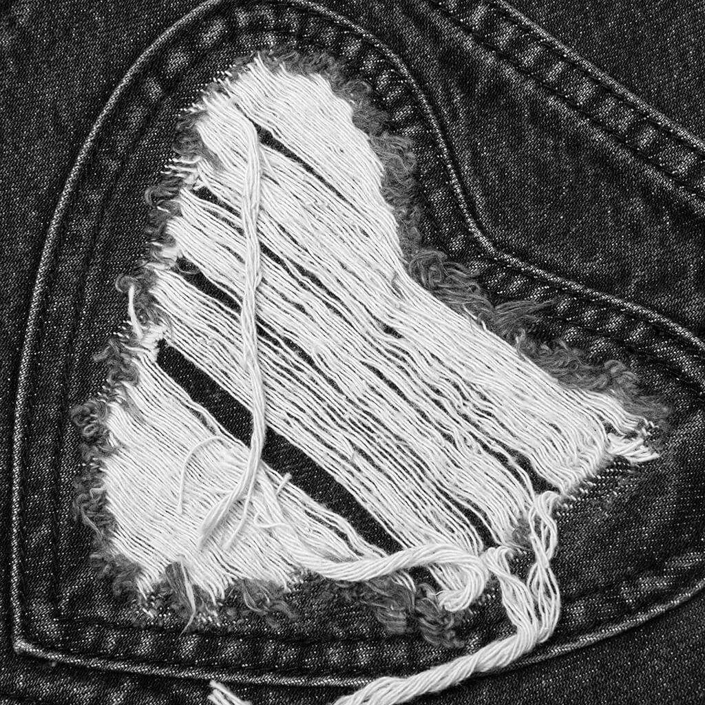 HEART PATCHWORK JEANS - HEART CHARCOAL WASH - 4