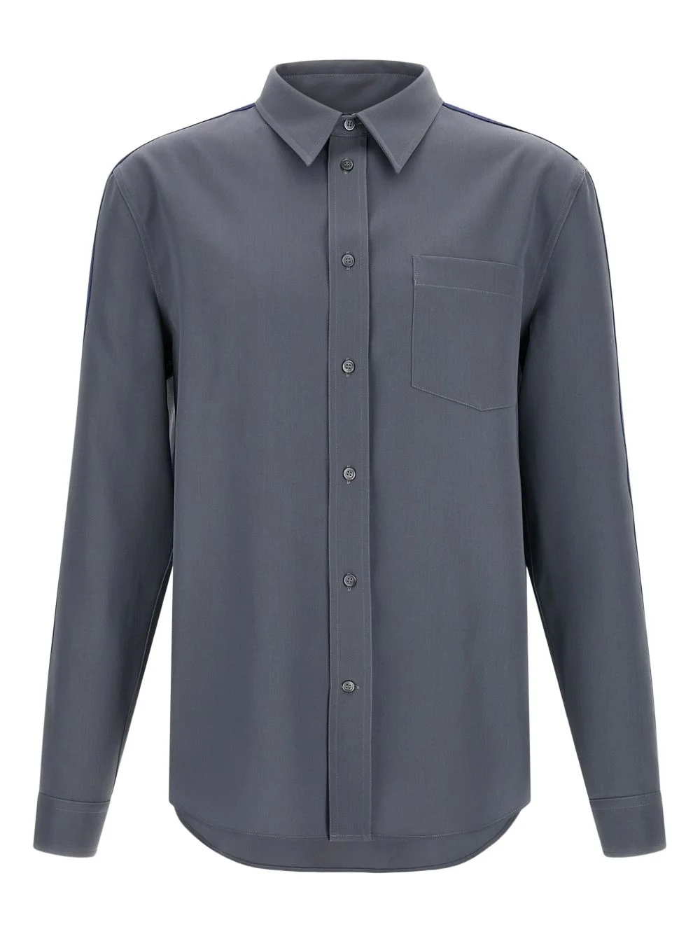 stripe-detail virgin wool shirt - 1