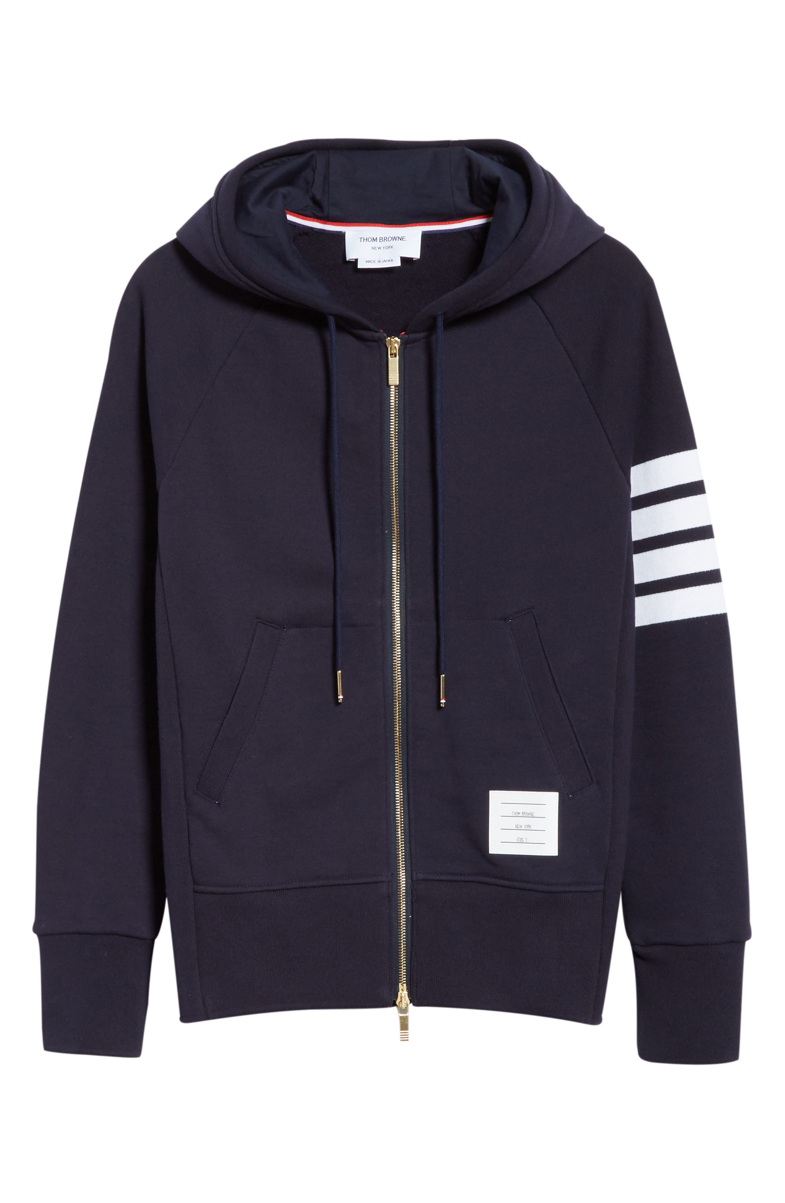 Classic 4-Bar Zip Cotton Hoodie - 6