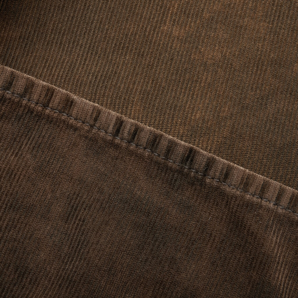 STONEWASH CORDUROY TROUSERS - OLIVE GREEN - 5