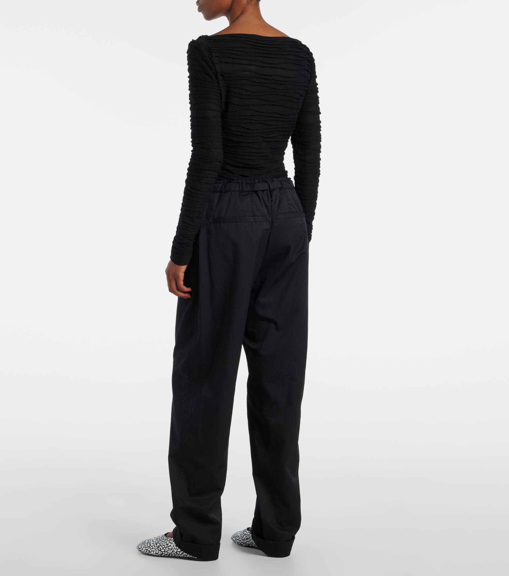 White Label Barret cotton-blend poplin wide-leg pants - 3