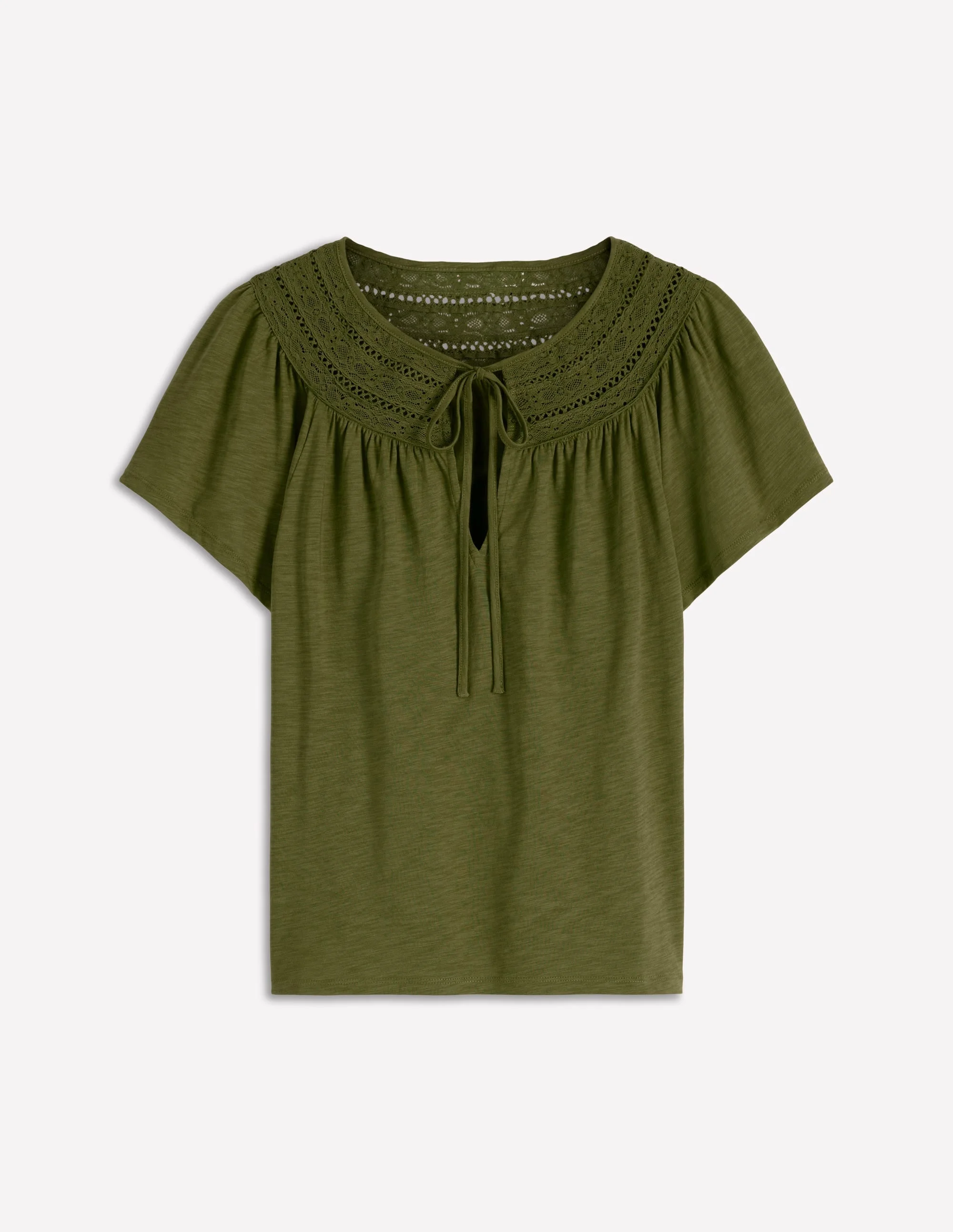 Edi Trim Detail T-shirt-Olive - 1