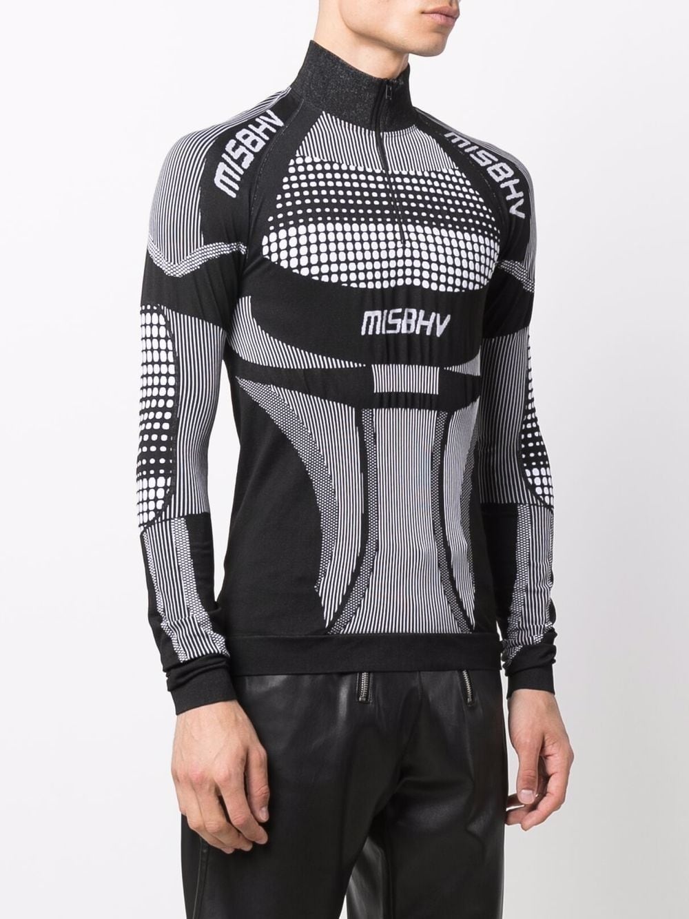 high-collar fitted top - 3