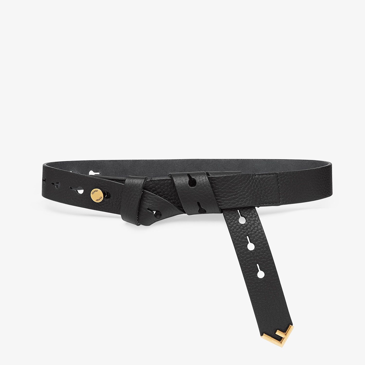 Black leather belt - 1