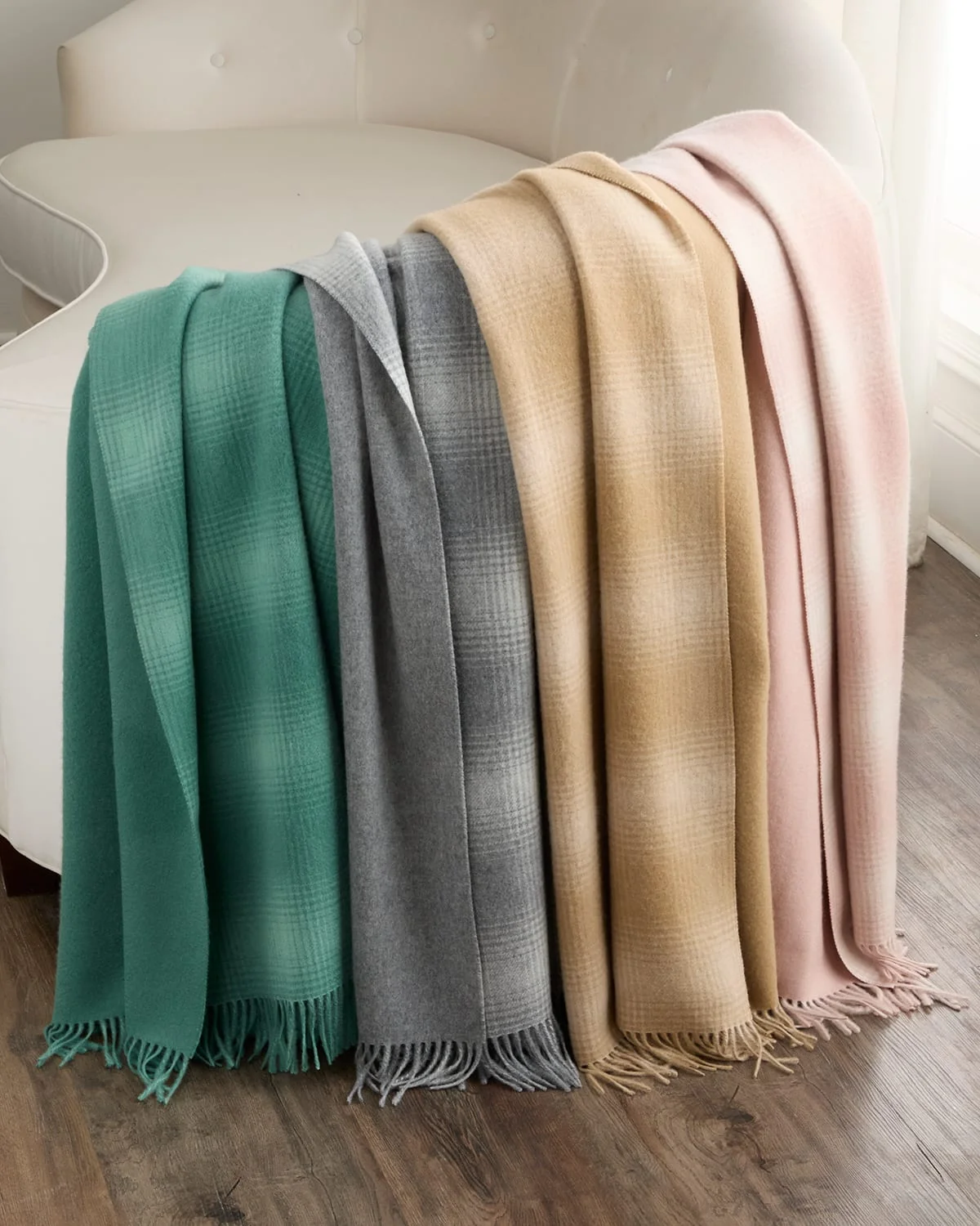 Cashmere Shadow Plaid Throw Blanket, 50" x 70" - 1