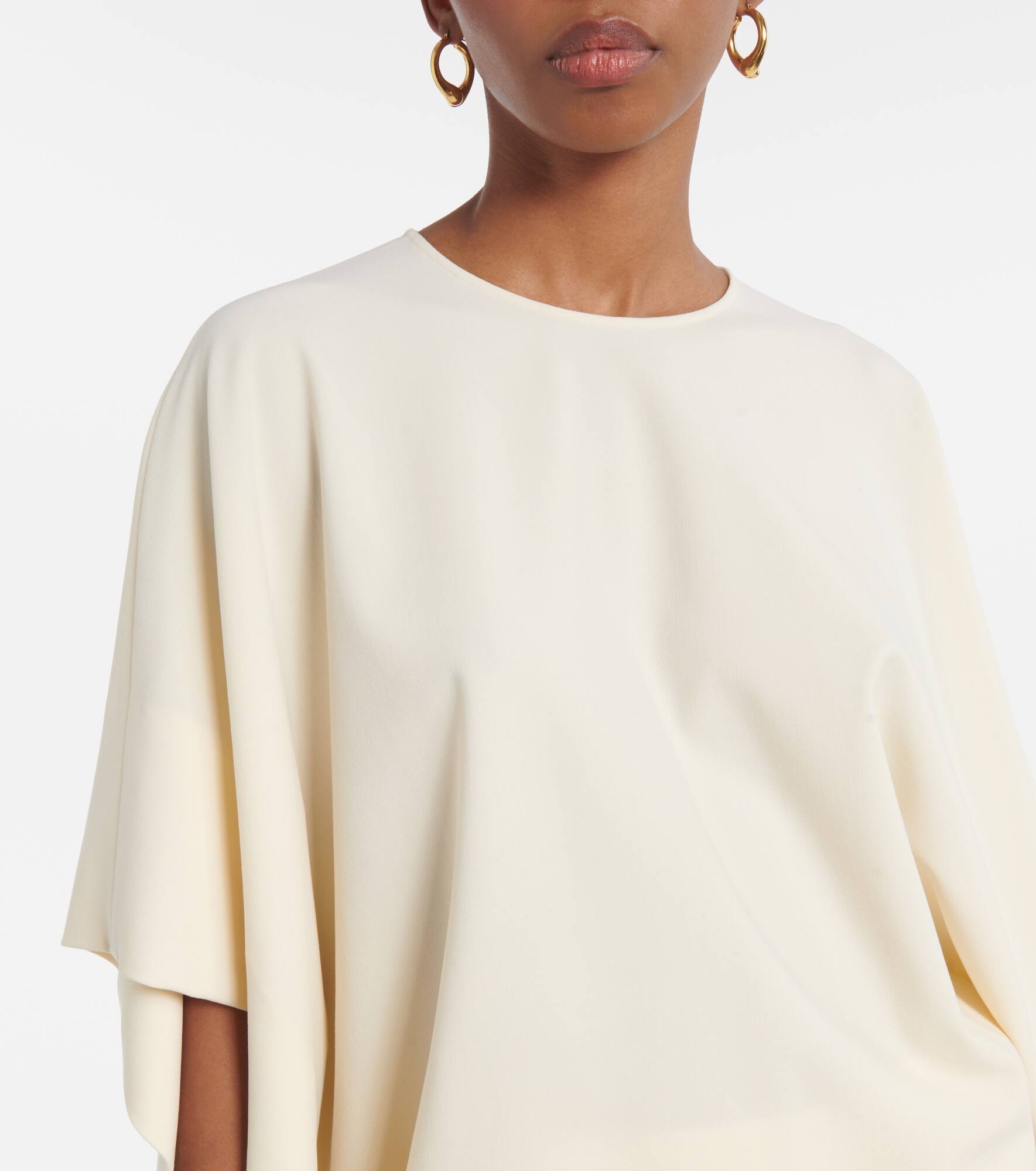 Tenley draped wool-blend crêpe top - 4