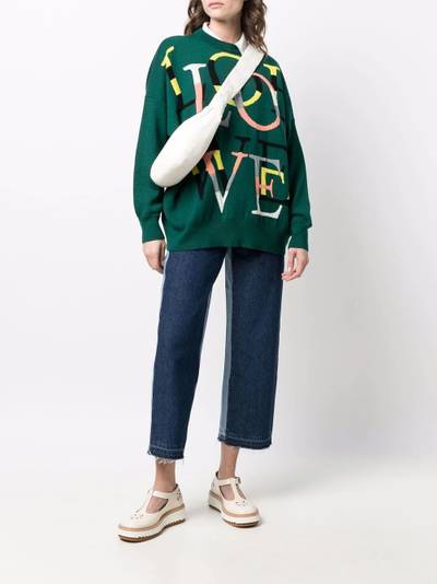 Loewe cropped two-tone jeans outlook