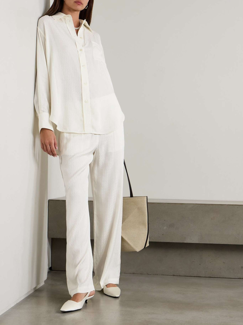 Victoria Beckham Satin-jacquard shirt outlook