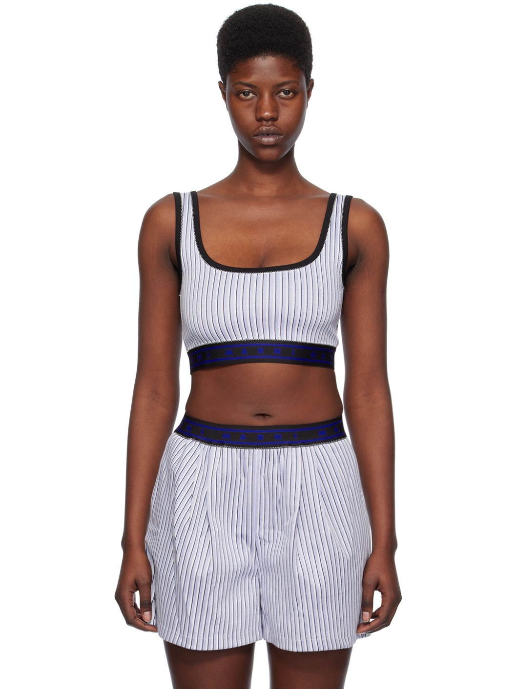 Blue Striped Tank Top - 1