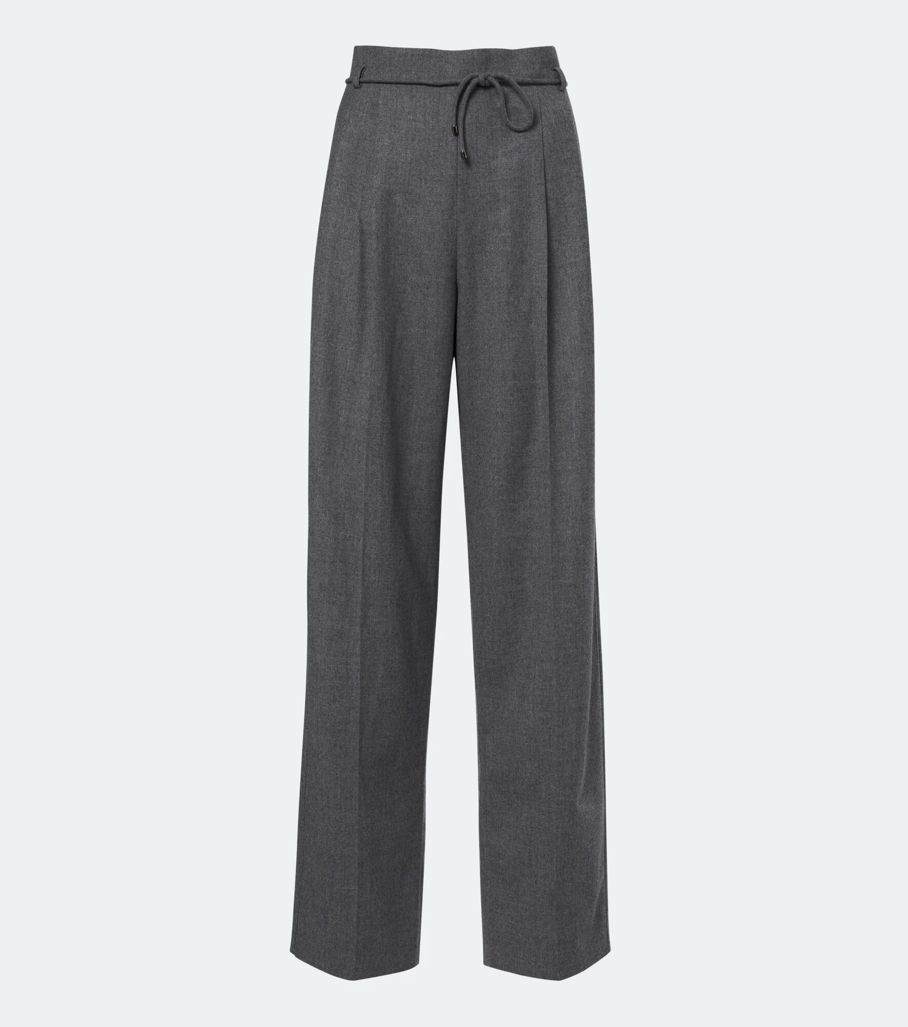 Belted cashmere-blend wide-leg pants - 1