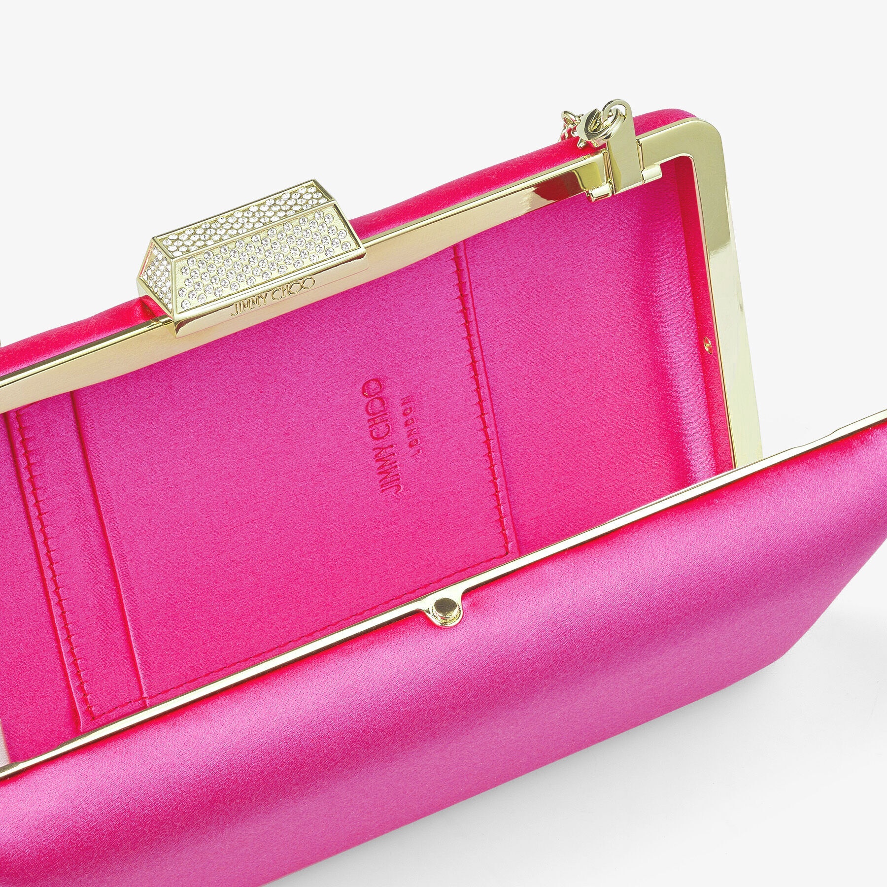 Clemmie
Fuchsia Satin Clutch Bag - 4