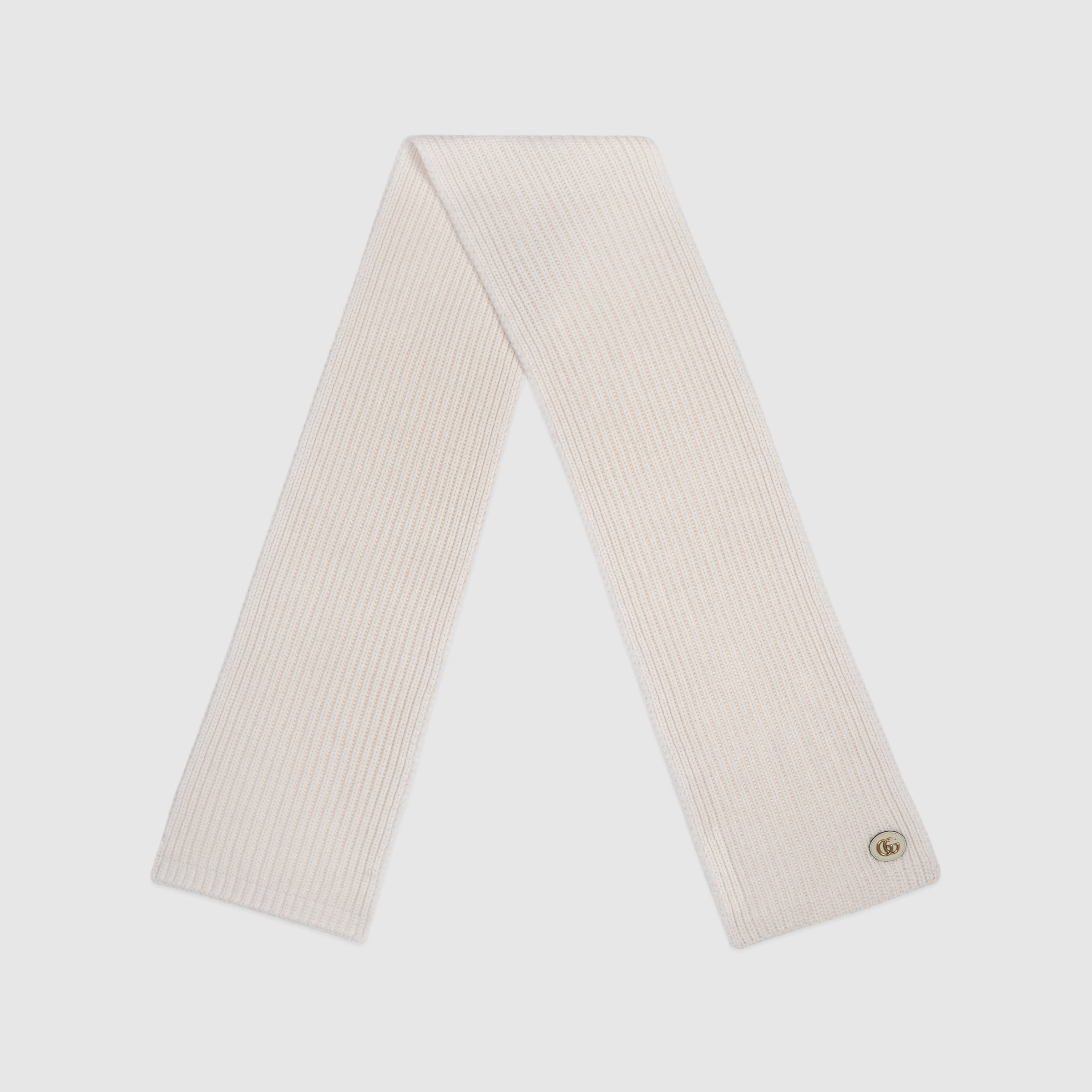 Knit wool scarf with patch - 2