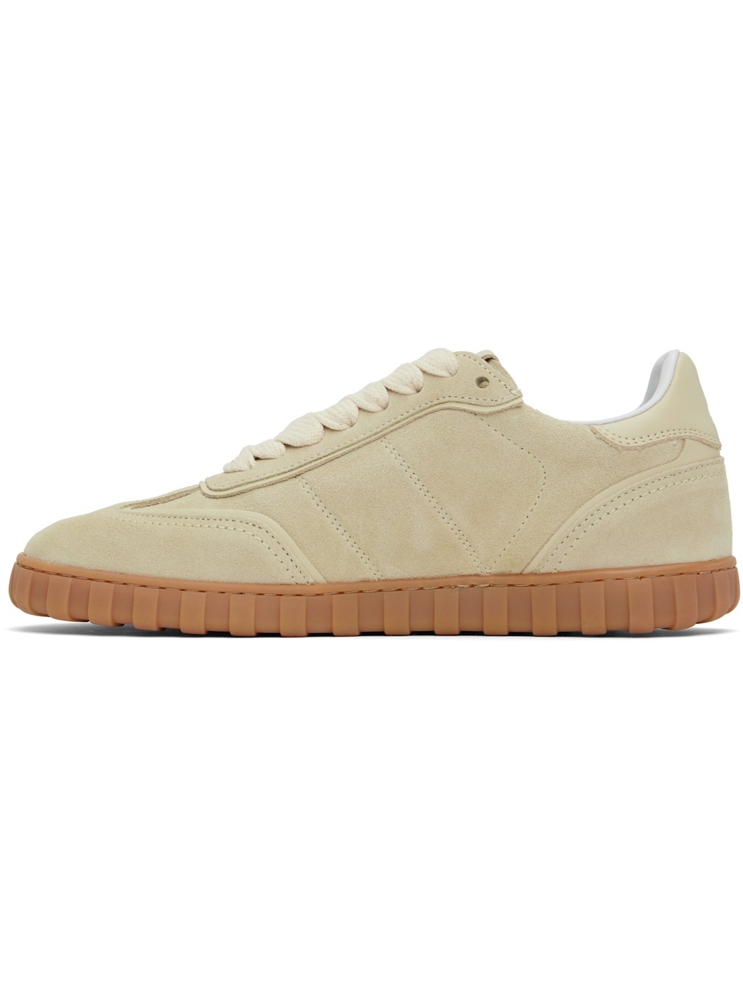 Beige Leather Low Top Step Sneakers - 3