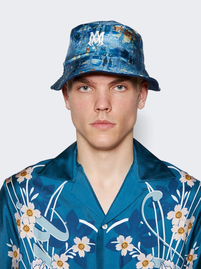 AMIRI Bandana Aloha Silk Reversible Bucket Hat Teal outlook