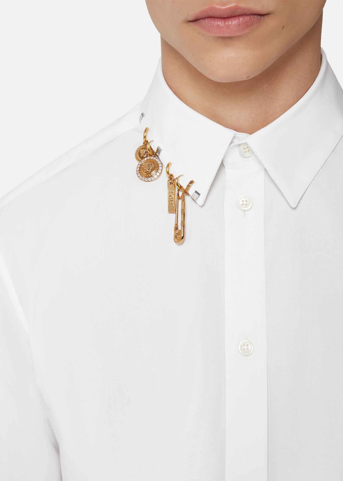 Charm-Embellished Cotton Poplin Shirt - 6