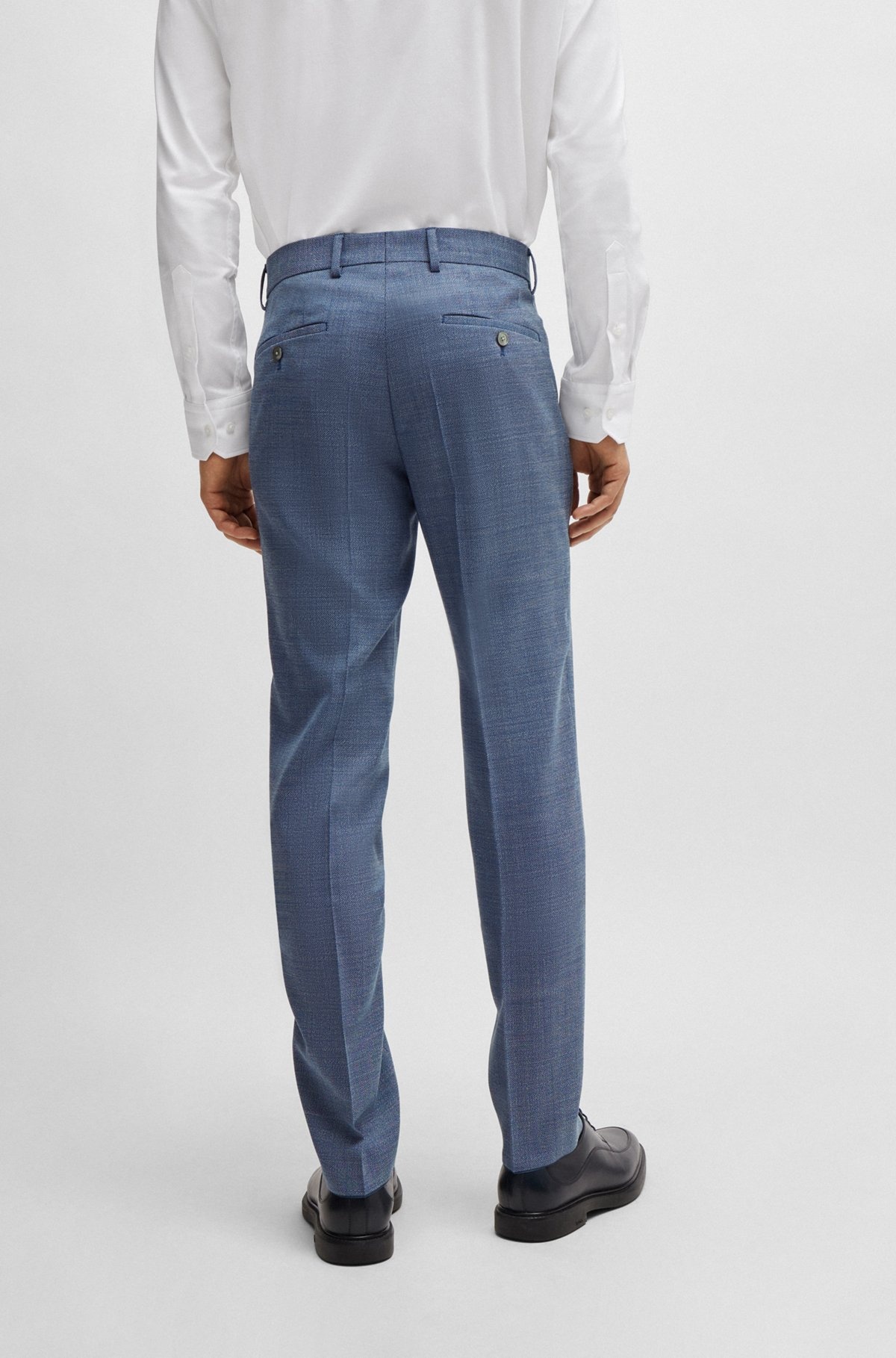 SLIM-FIT SUIT IN A HOPSACK-WEAVE WOOL BLEND - 8