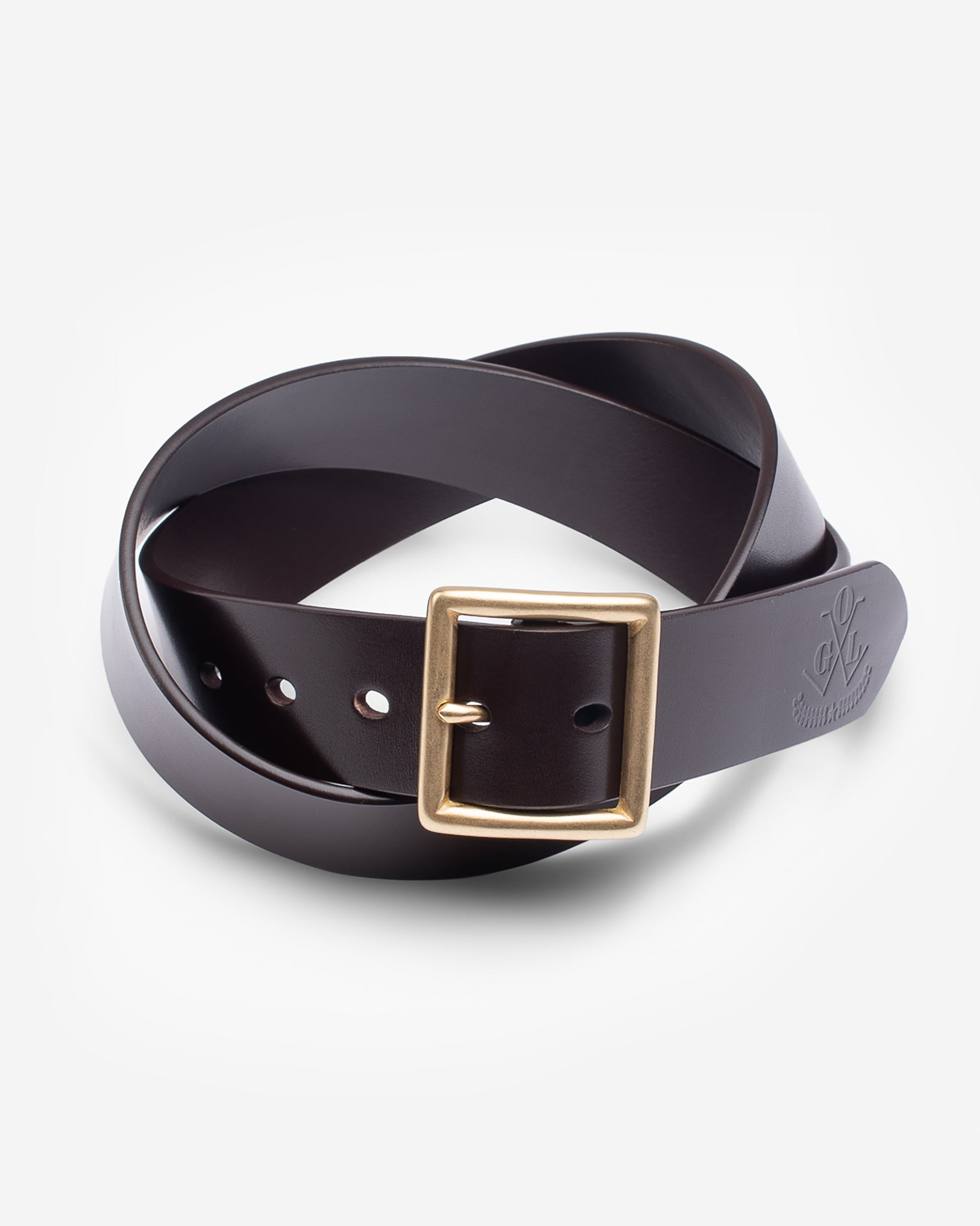 OGL-BELT-FULL-VTG-BRN OGL Vintage Buckle Leather Belt - Brown - 1