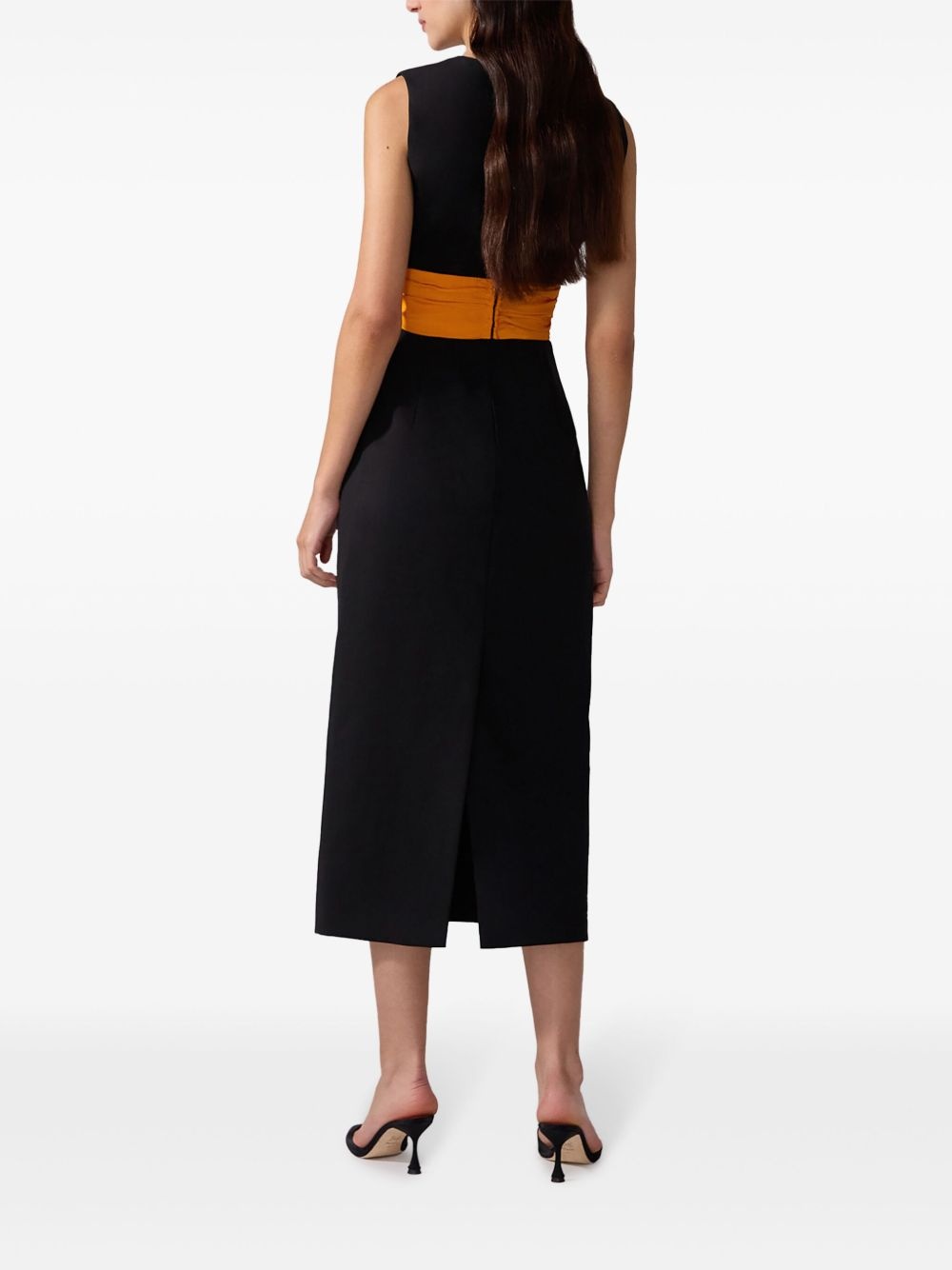 cummerbund-waist midi dress - 3