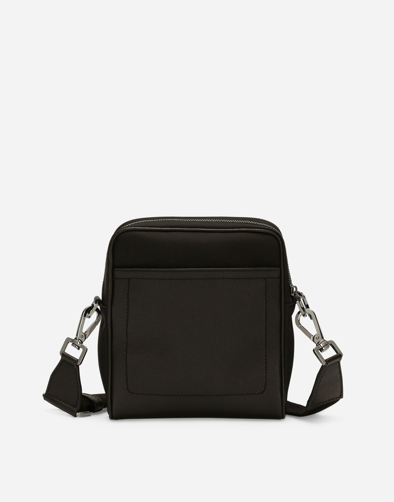 Grainy calfskin and nylon crossbody bag 4