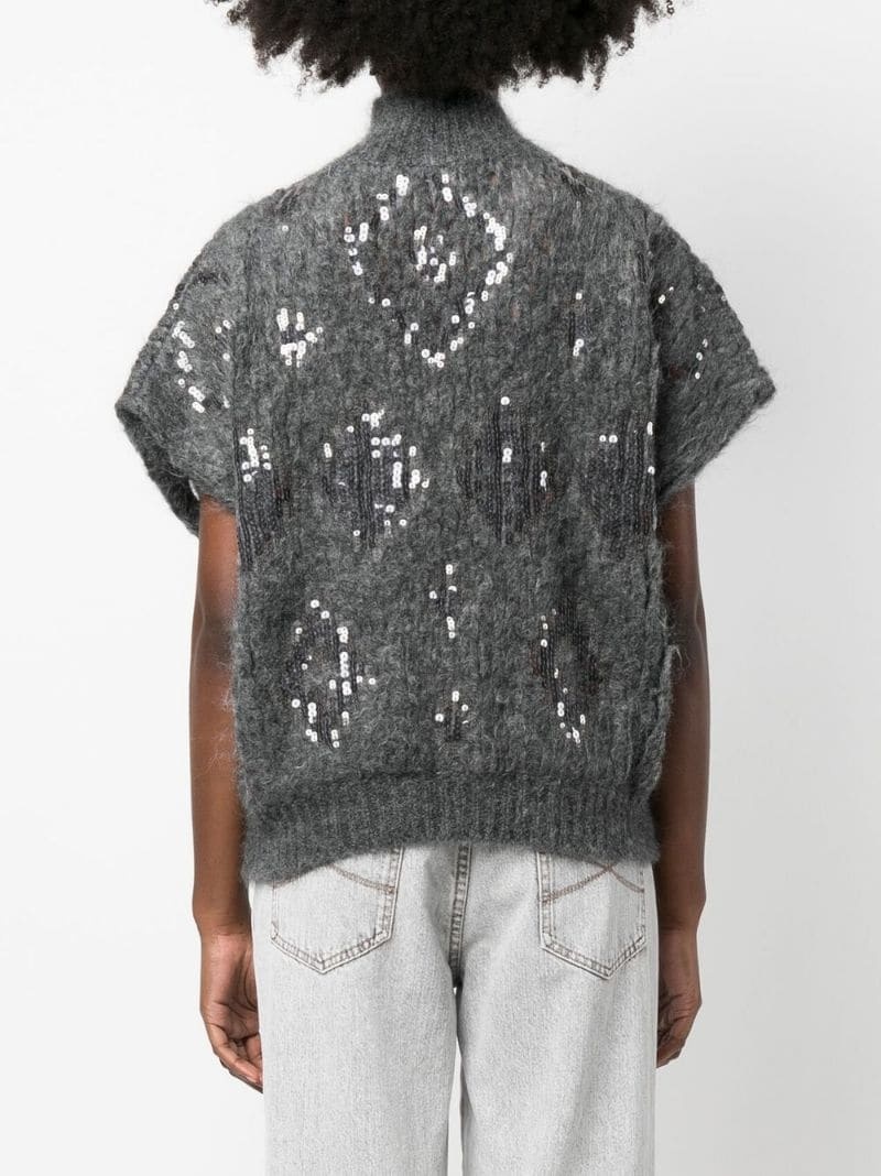 embellished short-sleeve jumper - 4